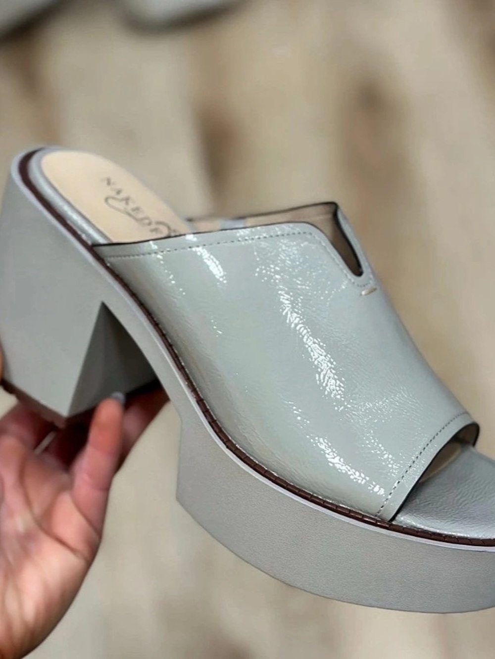 Naked Feet Corinth 2 Platform Mule Gray